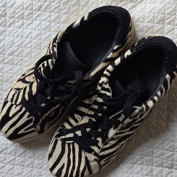 Greats Brooklyn Zebra Print Royals Calf Hair Lace-Up Sneakers - Picture 14 of 14